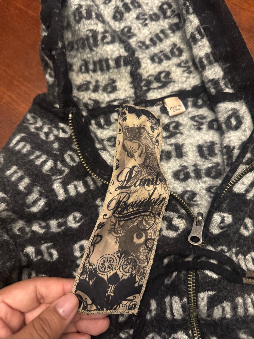L.A.M.B. Authentic WDMLG Hoodie Gwen Stefani Black DAMAGED - Picture 5 of 10
